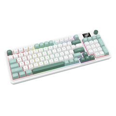 Redragon GALATIN PRO K719 95keys 96% Compact Full-Size Mechanical Keyboard w/LCD Screen & Knob, Gasket Mount, Hot-Swappable Linear Switches, Triple-Mode (USB-C/Bluetooth/2.4GHz), MOA Profile PBT Round Keycaps, RGB Backlit