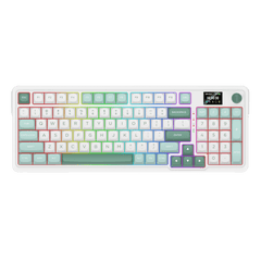 Redragon GALATIN PRO K719 95keys 96% Compact Full-Size Mechanical Keyboard w/LCD Screen & Knob, Gasket Mount, Hot-Swappable Linear Switches, Triple-Mode (USB-C/Bluetooth/2.4GHz), MOA Profile PBT Round Keycaps, RGB Backlit