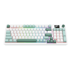 Redragon GALATIN PRO K719 95keys 96% Compact Full-Size Mechanical Keyboard w/LCD Screen & Knob, Gasket Mount, Hot-Swappable Linear Switches, Triple-Mode (USB-C/Bluetooth/2.4GHz), MOA Profile PBT Round Keycaps, RGB Backlit