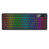 Redragon K719 Wireless Gasket Gaming Keyboard w/Hype Screen & Knob, 95 Keys Mechanical Keyboard, Easy-Control 1.14’’ TFT Info Display, 5-Layer Noise Dampening, Custom Linear Switch, Essential Black
