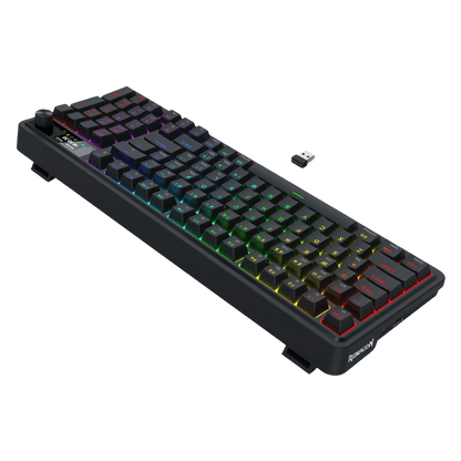 Redragon K719 Wireless Gasket Gaming Keyboard w/Hype Screen & Knob, 95 Keys Mechanical Keyboard, Easy-Control 1.14’’ TFT Info Display, 5-Layer Noise Dampening, Custom Linear Switch, Essential Black