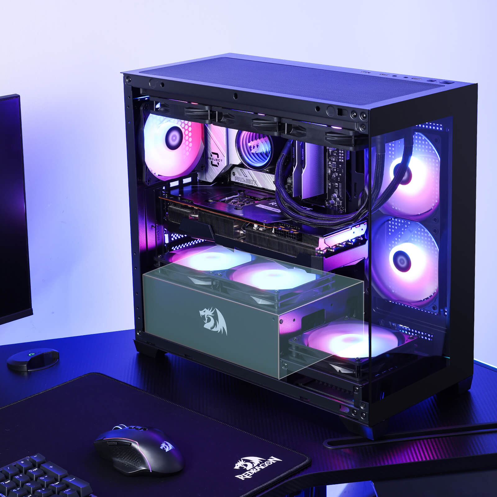 Redragon GRINDOR GC218M Back-Mounted PC Case | M-ATX Computer Chassis ...