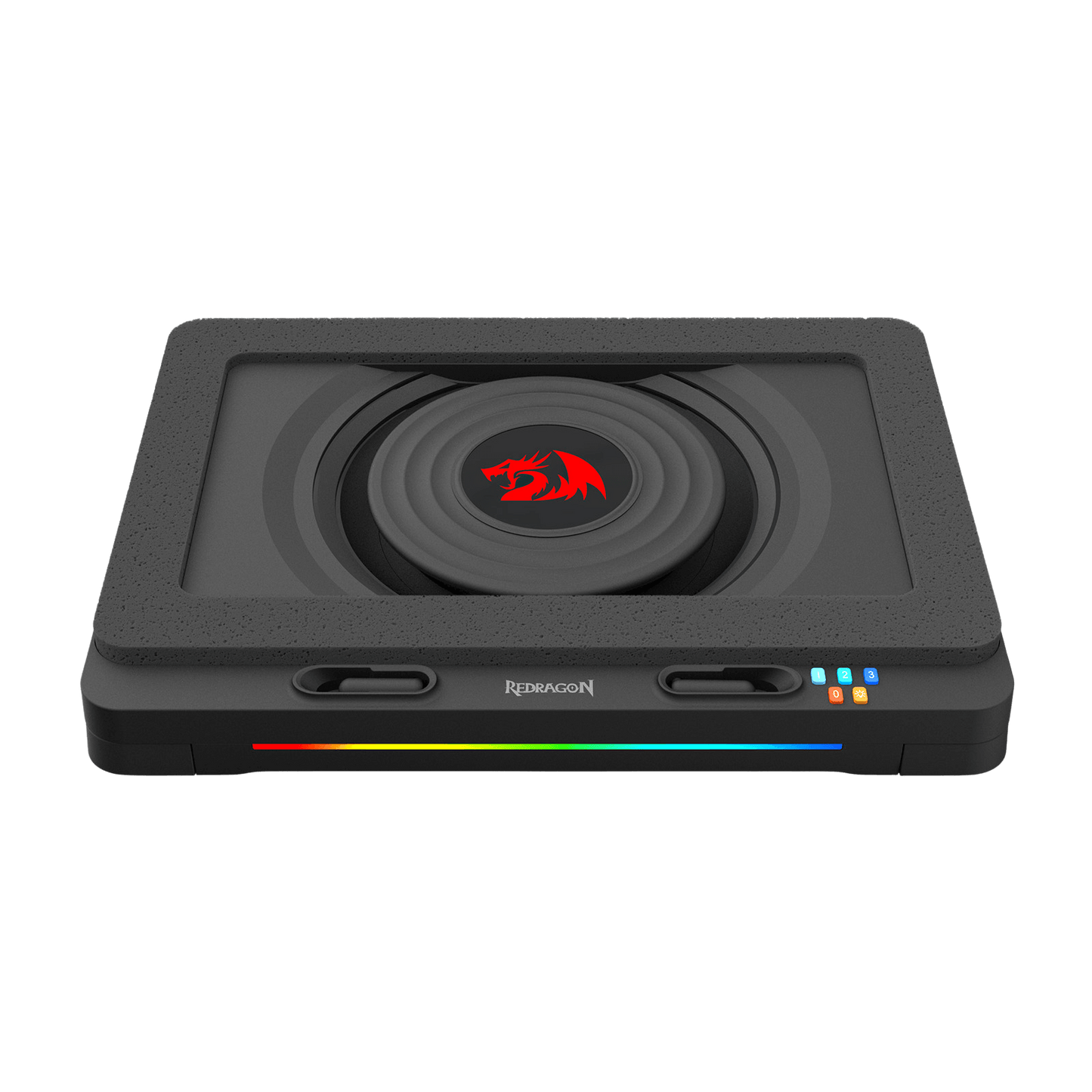 Redragon GCP512 Laptop Cooling Pad with 5.9" Fan, Rapid Cooling for 15-17 Inch Laptops, Variable Speed Control, 4 Adjustable Heights, RGB Quiet Cooling Pad with Phone Stand