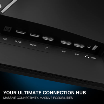 Black electronic device with connectivity ports on a dark background