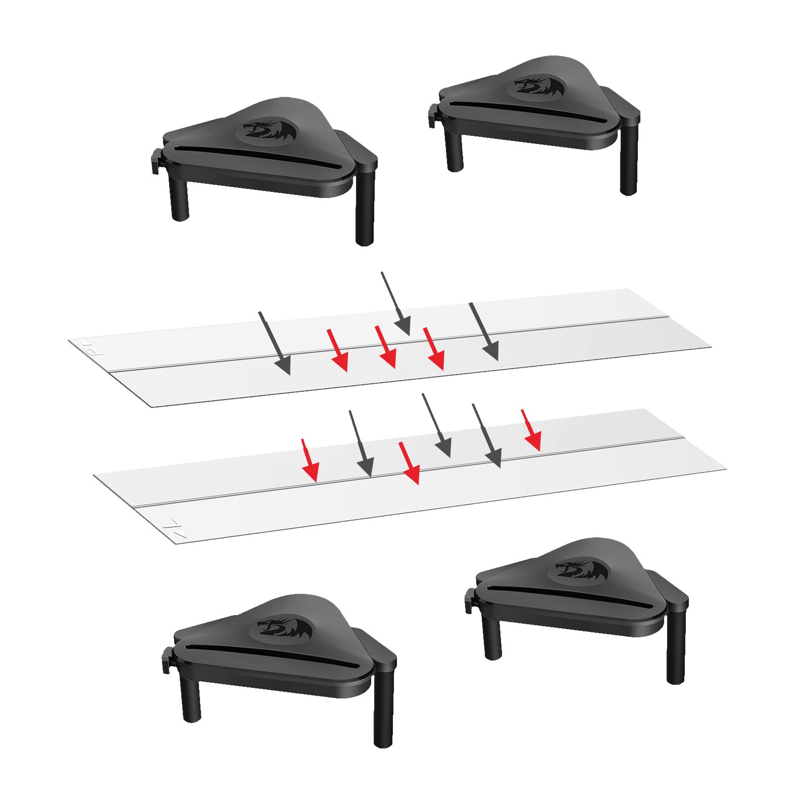 Redragon GMK 913 Universal Multi-Monitor Extender, Optical Micro-Structures Easy Assembly, Clear