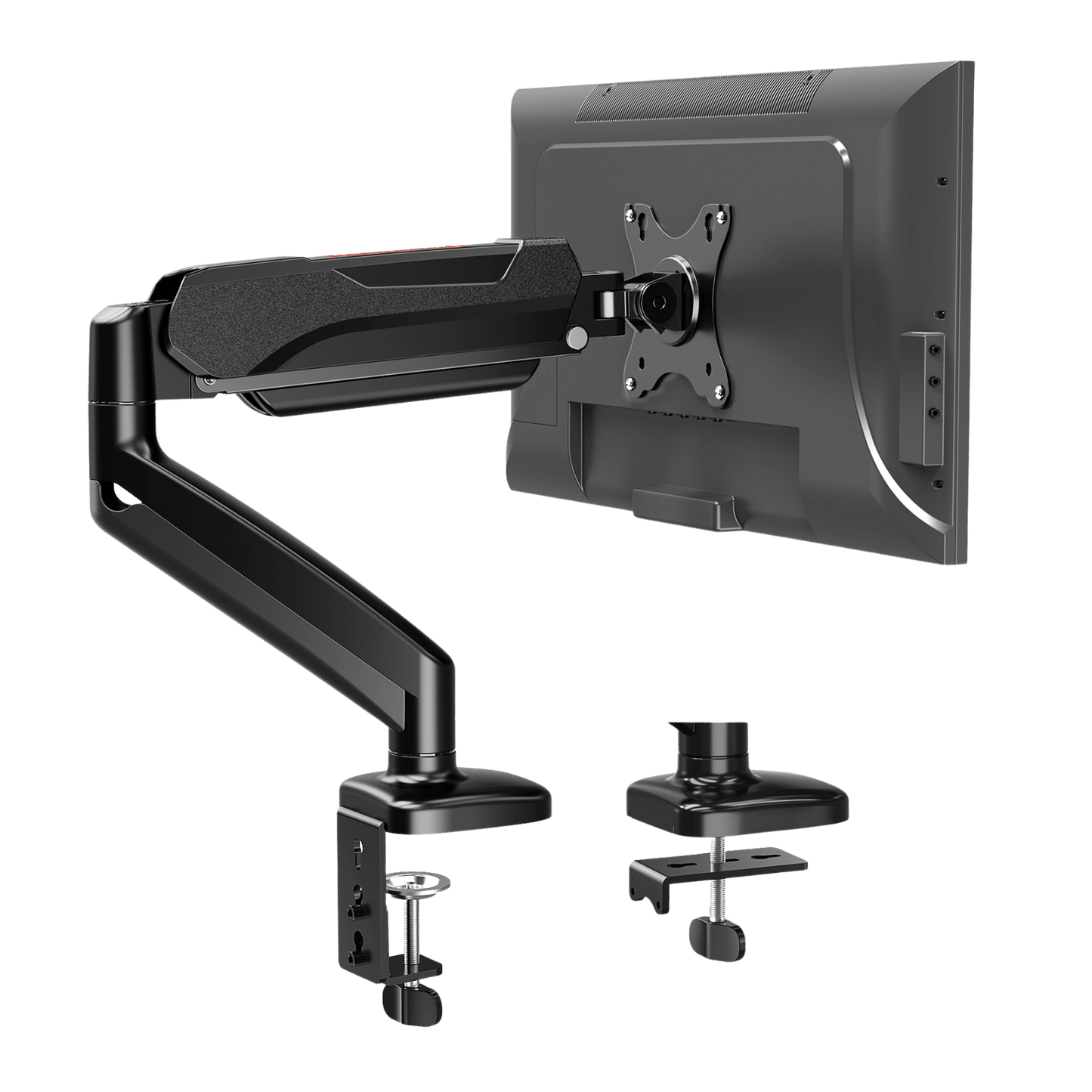 Redragon GMK914 Single Monitor Mount Stand - Gas Spring Adjustable Arms with VESA 75/100mm, 15-49 Inch Screen Compatibility, C Clamp & Grommet Base, Cable Management, 44lbs Load Capacity