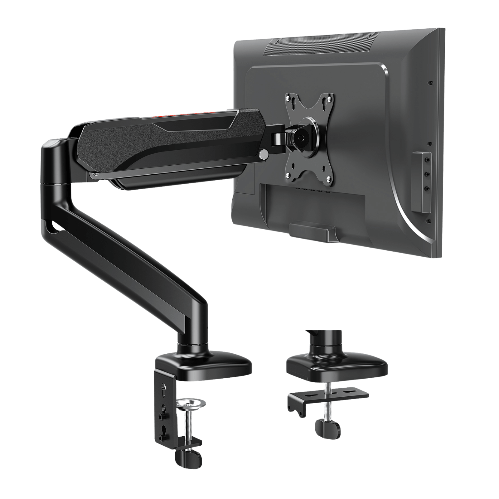 Redragon GMK914 Single Monitor Mount Stand - Gas Spring Adjustable Arms with VESA 75/100mm, 15-49 Inch Screen Compatibility, C Clamp & Grommet Base, Cable Management, 44lbs Load Capacity