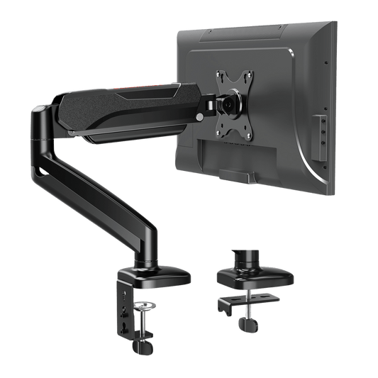 Redragon GMK914 Single Monitor Mount Stand - Gas Spring Adjustable Arms with VESA 75/100mm, 15-49 Inch Screen Compatibility, C Clamp & Grommet Base, Cable Management, 44lbs Load Capacity