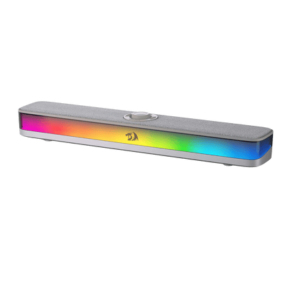 Redragon GS515 RGB Desktop Soundbar, 2.0 Channel Stereo Computer Speakers for Desktop with Bluetooth 5.3, USB-C/USB Powered, Gray