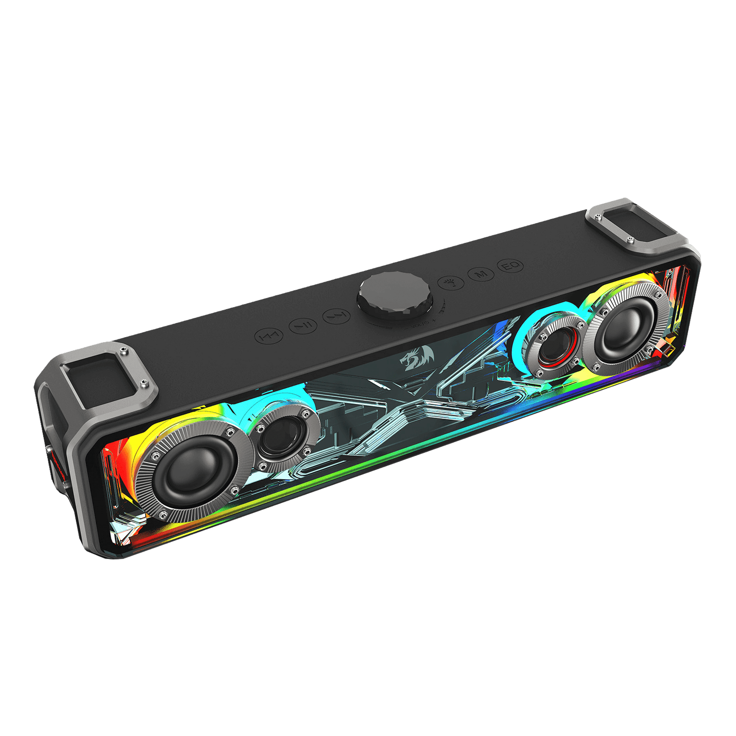 Redragon GS817 RGB Desktop Soundbar, 2.0 Channel Stereo Speakers for Desktop w/Massive 30W Max Power, Touch-Control, Bluetooth 5.3 & 3.5mm AUX Inputs, Black