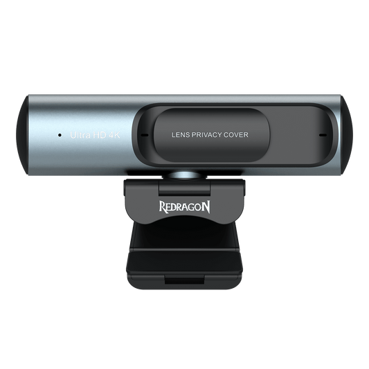 Redragon GW911 4K Webcam for PC, Ultra HD with Dual Noise-Cancelling Mic, PDAF Auto Focus, Auto Light Correction, Plug & Play, Privacy Cover – Works w/Zoom/Teams/Skype/Google Meet