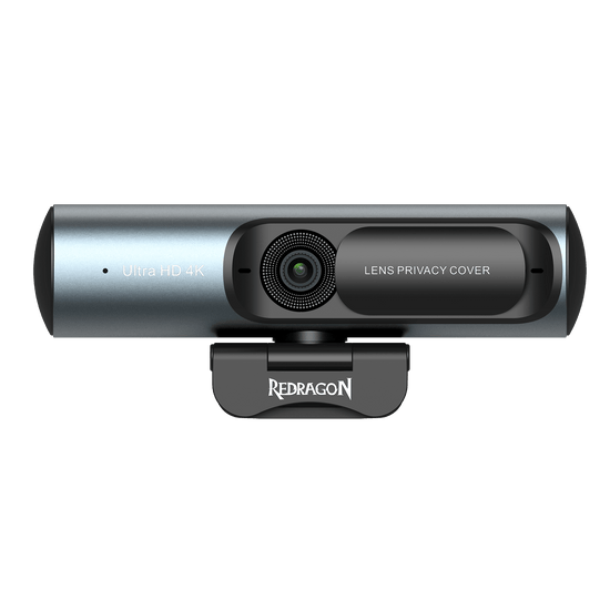 Redragon GW911 4K Webcam for PC, Ultra HD with Dual Noise-Cancelling Mic, PDAF Auto Focus, Auto Light Correction, Plug & Play, Privacy Cover – Works w/Zoom/Teams/Skype/Google Meet