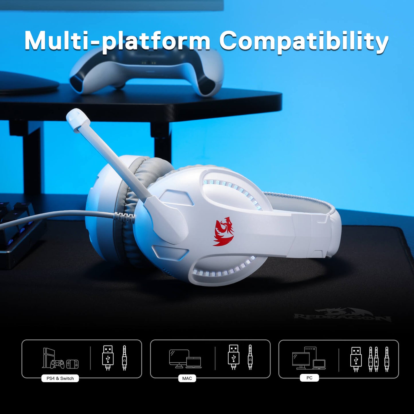 Redragon H211 Cronus Black/White Wired Gaming Headset