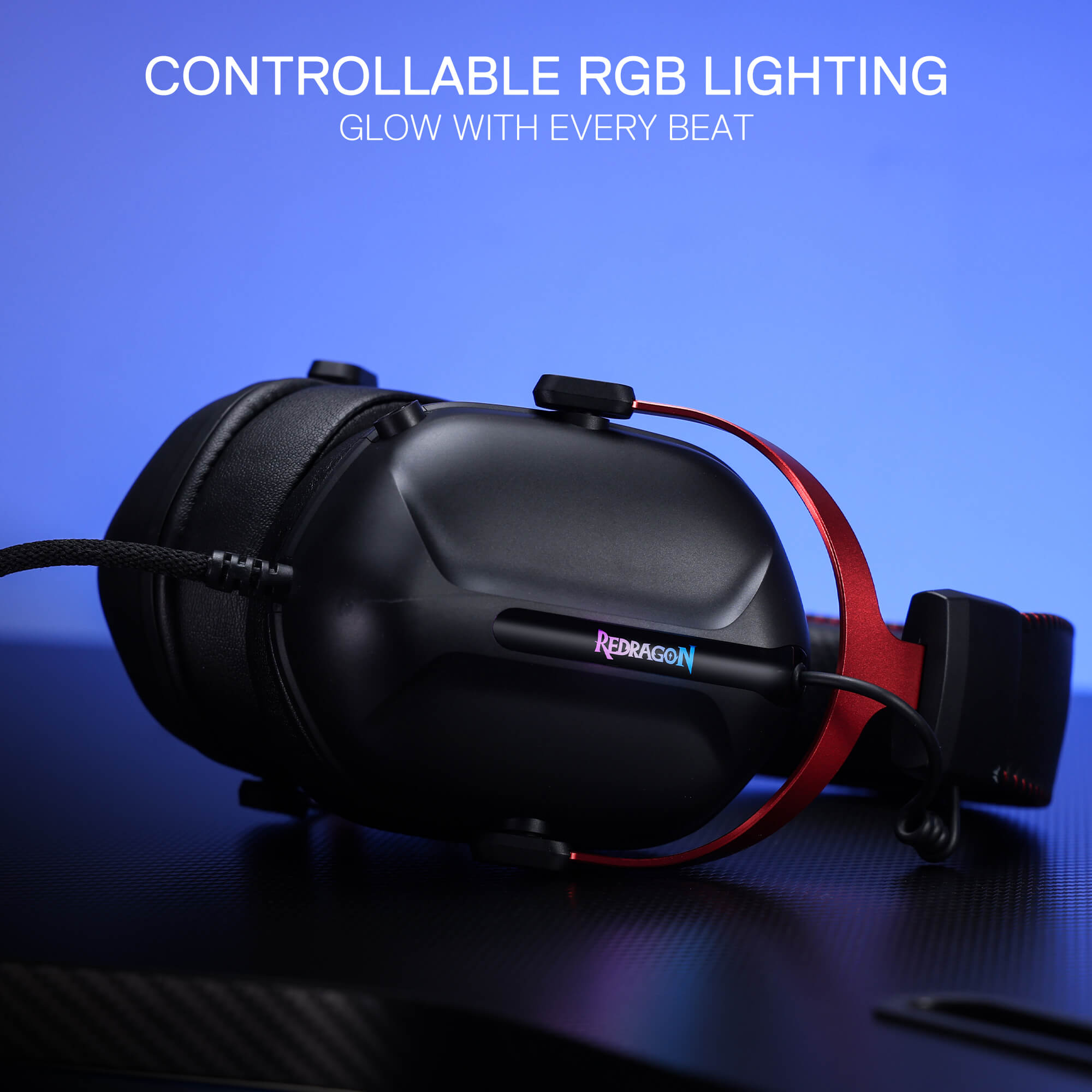 Redragon H312 Wired Gaming Headset, 7.1 Surround Sound, 50 mm Drivers, PU Leather Foam Ear Pads, Detachable Noise-canceling Microphone, Over-Ear Headphones Works for Mobile, PC/PS3/PS4/PS5