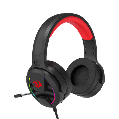 Redragon H315 RGB Gaming Headset - Wired Computer Headset with 40mm Drivers, Noise-Canceling Microphone, USB Connection, Lightweight Design, and Soft PU Leather Ear Cushions for Ultimate Comfort