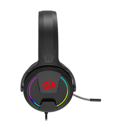 Redragon H315 RGB Gaming Headset - Wired Computer Headset with 40mm Drivers, Noise-Canceling Microphone, USB Connection, Lightweight Design, and Soft PU Leather Ear Cushions for Ultimate Comfort
