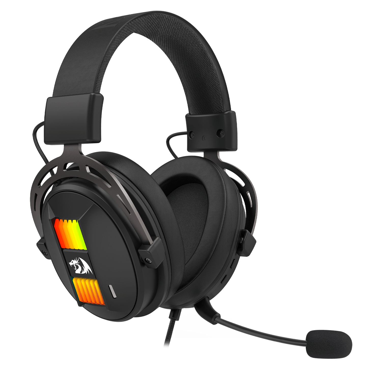 Redragon H375 Wired Gaming Headset, 53mm Drivers 7.1 Surround Sound, Detachable Noise Cancelling Mic, USB Computer Headset with RGB, Lightweight Design for PC/Laptop/PS4