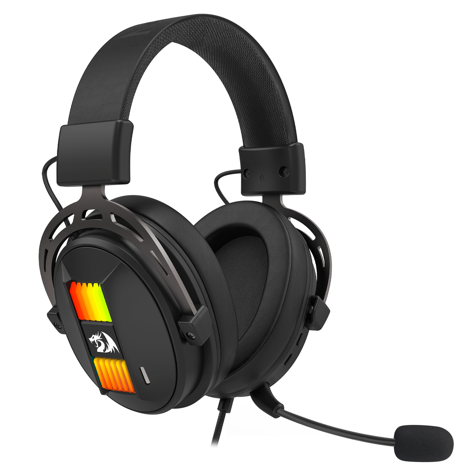 Redragon H375 Wired Gaming Headset, 53mm Drivers 7.1 Surround Sound, Detachable Noise Cancelling Mic, USB Computer Headset with RGB, Lightweight Design for PC/Laptop/PS4