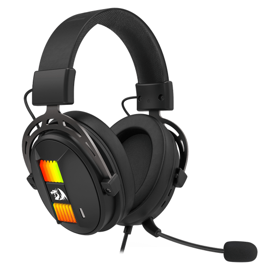 Redragon H375 Wired Gaming Headset, 53mm Drivers 7.1 Surround Sound, Detachable Noise Cancelling Mic, USB Computer Headset with RGB, Lightweight Design for PC/Laptop/PS4