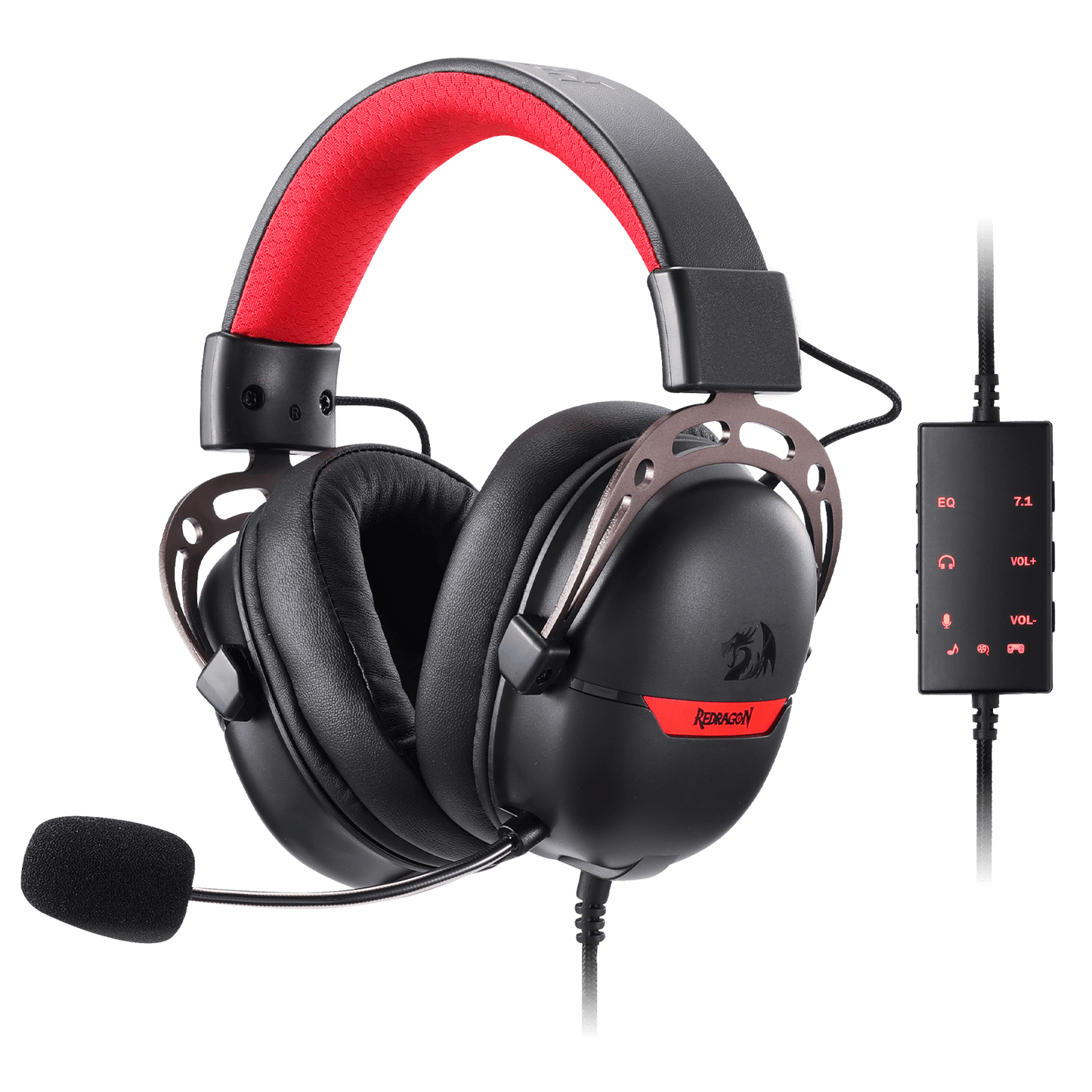 Redragon H376 Aurora Wired Gaming Headset, Virtual 7.1 Surround Sound, 40mm Drivers, in-line Control with EQ Mode, Over-Ear Headphones Works for PC/PS5/NS | show