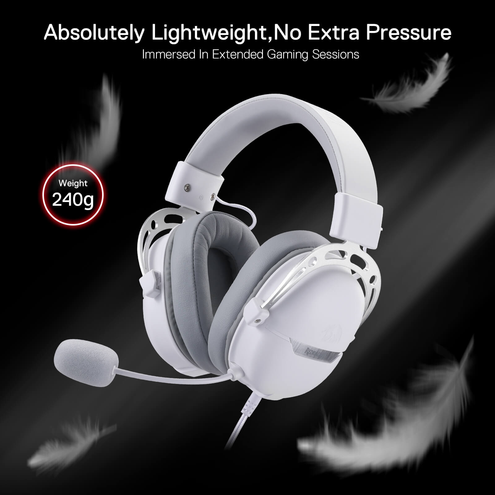 Redragon H376 Aurora Wired Gaming Headset, Virtual 7.1 Surround Sound, 40mm Drivers, in-line Control with EQ Mode, Over-Ear Headphones Works for PC/PS5/NS