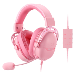 Redragon H376 Aurora Wired Gaming Headset, Virtual 7.1 Surround Sound, 40mm Drivers, in-line Control with EQ Mode, Over-Ear Headphones pink color Works for PC/PS5/NS | show