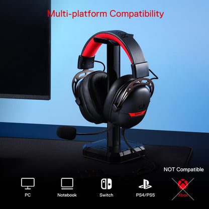 Redragon H376 Aurora Wired Gaming Headset, Virtual 7.1 Surround Sound, 40mm Drivers, in-line Control with EQ Mode, Over-Ear Headphones Works for PC/PS5/NS