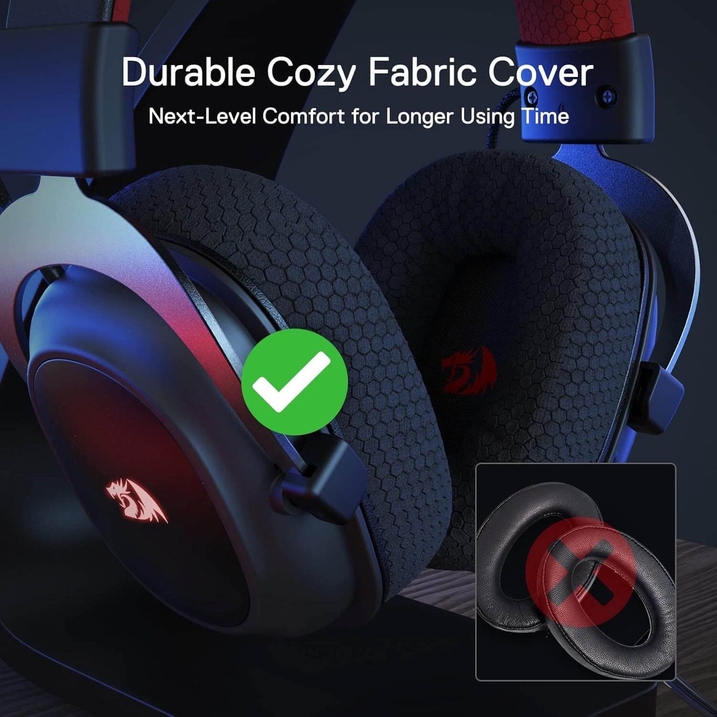 Redragon H510 PRO 3-Mode RGB Gaming Headset - 7.1 Surround Sound - 53MM Audio Drivers in Memory Foam Ear Pads w/Durable Fabric Cover- Multi Platforms Headphone - USB Powered for PC/PS4/NS