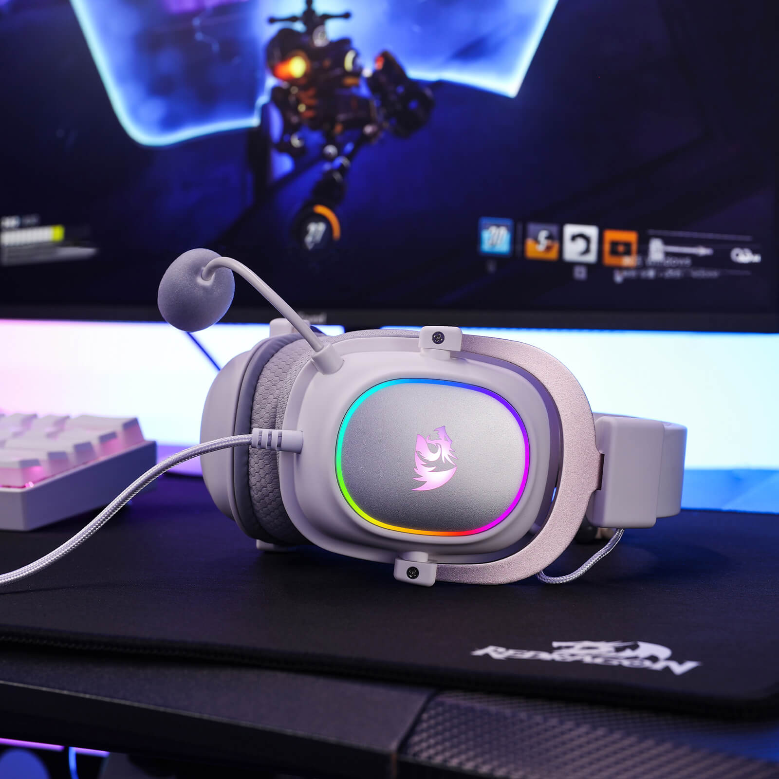 Redragon H510 Zeus-X RGB White Wired Gaming Headset - 7.1 Surround Sound