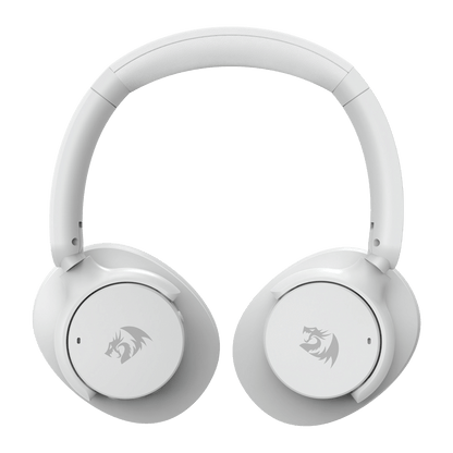 Redragon H610 White Wireless Gaming Headset for PS5, PS4, PC, Mac, NS - BT 5.3 with ANC Noise Cancellation, 50H Battery, Lightweight, Over-Ear Headphones with Built-in Mic