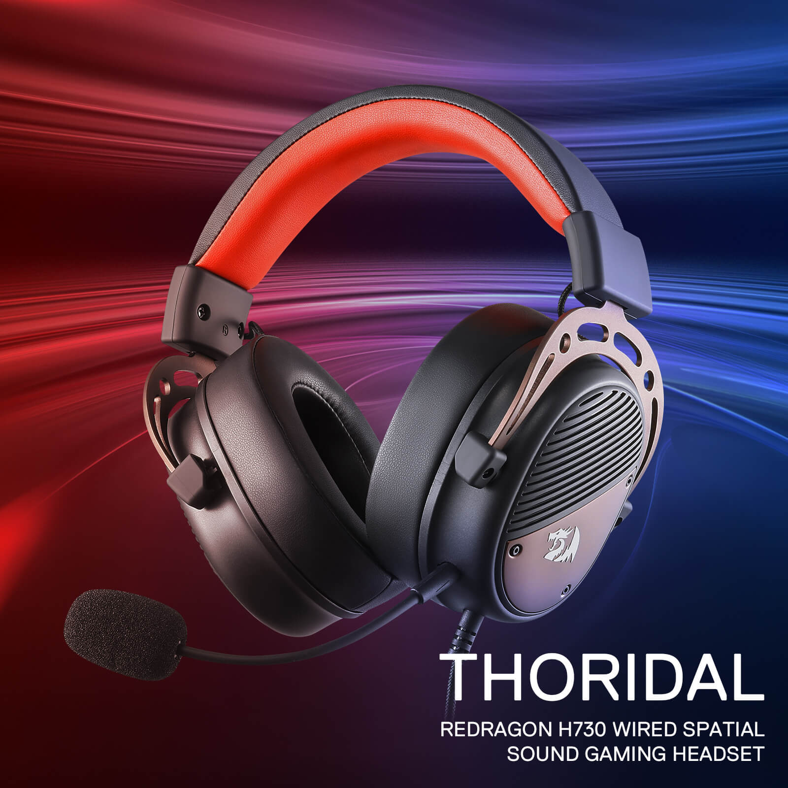Redragon THORIDAL H730 USB Wired Gaming Headset with 53mm Drivers