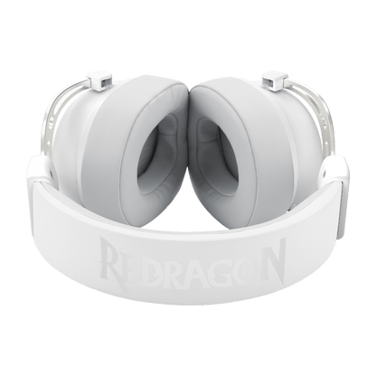 Redragon H730 USB Wired Gaming Headset - 53mm Drivers, 360° Spatial Sound, Detachable Noise-Canceling Microphone, Magnetic Replaceable Ear Cushions, Over-Ear Headphones Works for PC/PS4/PS5, White