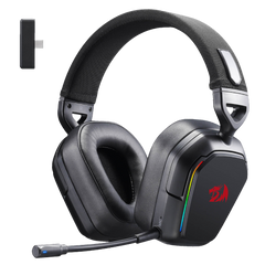 Redragon H868 3-Mode Wireless RGB Gaming Headset, 7.1 Surround Sound, 40 mm Drivers, Leather Foam Ear Pads, Noise-canceling Microphone, Over-Ear Headphones Works for Mobile, PC/PS5/XBOX/NS