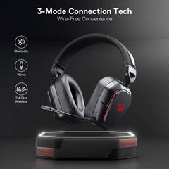 Redragon H868 3-Mode Wireless RGB Gaming Headset, 7.1 Surround Sound, 40 mm Drivers, Leather Foam Ear Pads, Noise-canceling Microphone, Over-Ear Headphones Works for Mobile, PC/PS5/XBOX/NS