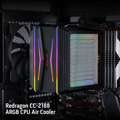 Redragon C218 Dual Tower CPU Air Cooler, A-RGB CPU Cooling Fan