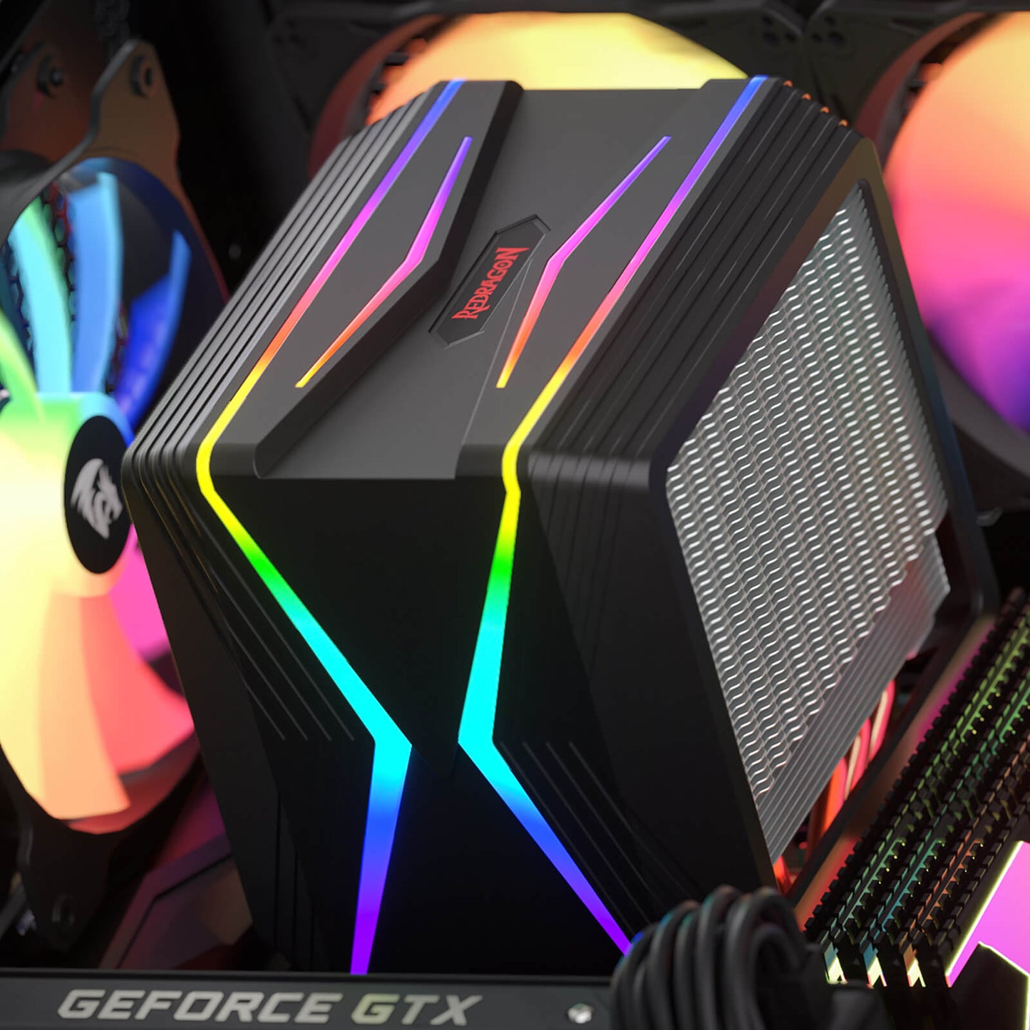 Redragon C218 Dual Tower CPU Air Cooler, A-RGB CPU Cooling Fan