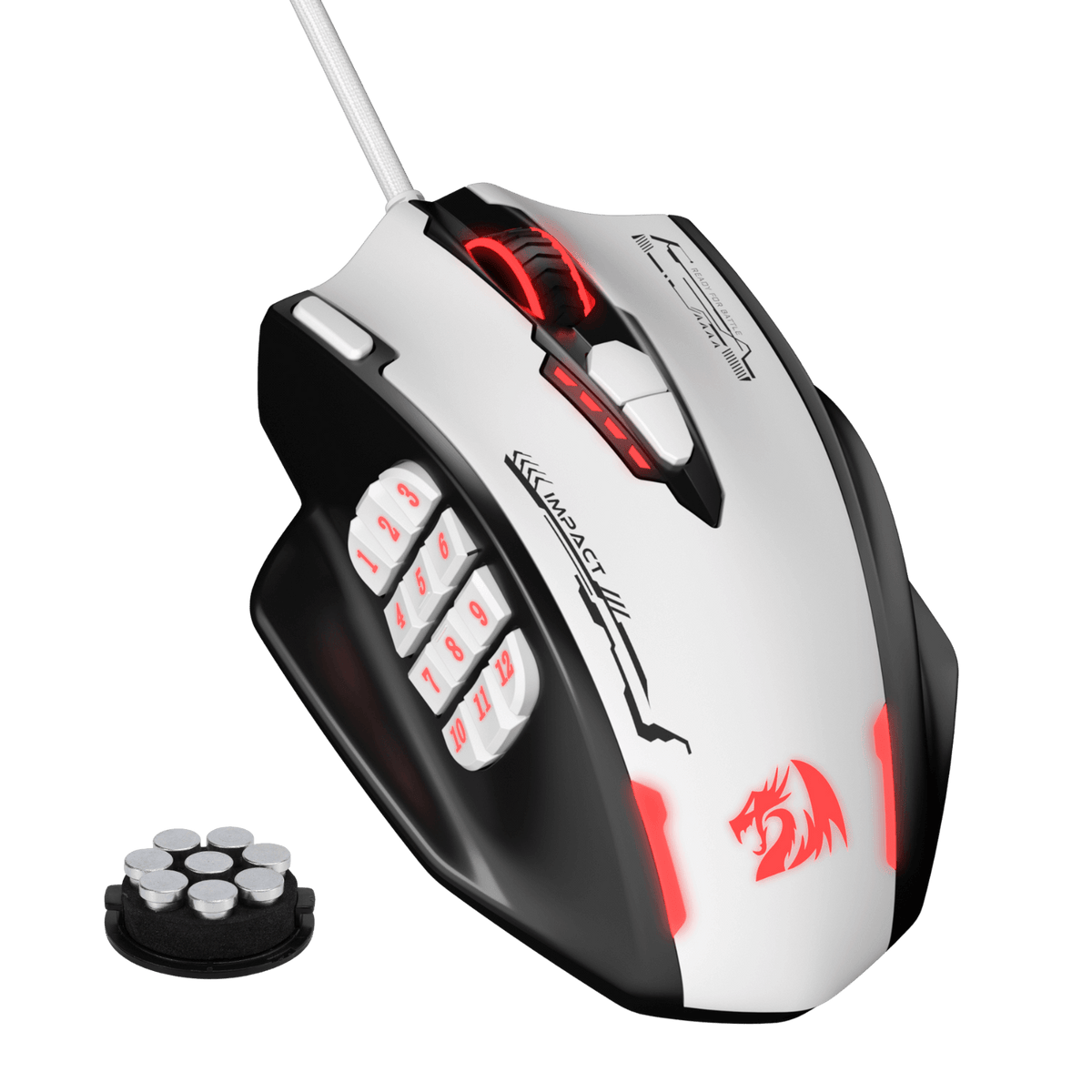 Programable Macro Mouse Redragon IMPACT M908 SE RGB MMO Gaming Mouse with 18 Programmable ...