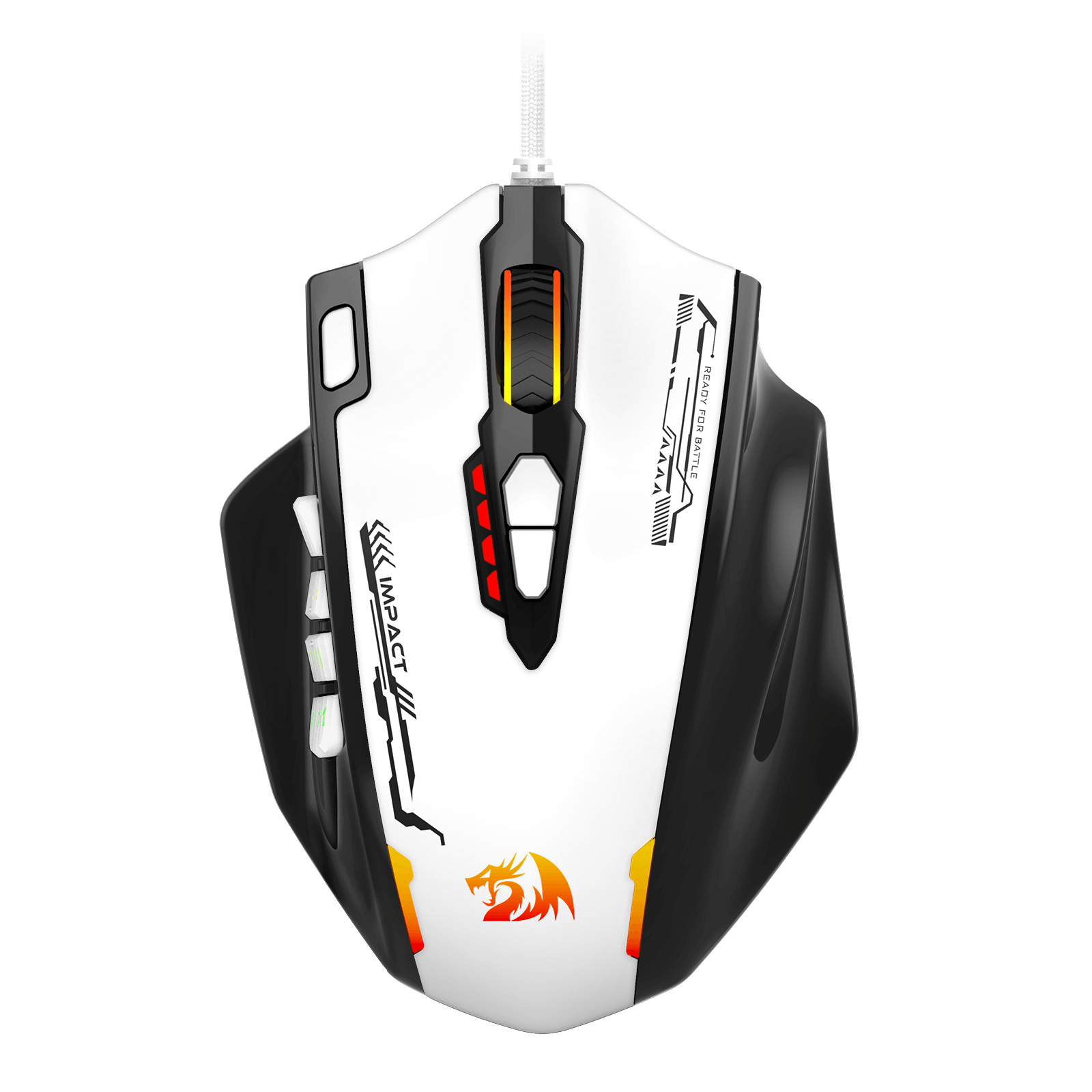 Redragon M908 Impact RGB LED MMO Gaming Mouse with 12 Side Buttons, Optical Wired Ergonomic Mouse with Max 24,000DPI, High Precision, 18 Programmable Macro Shortcuts, Comfort Grip