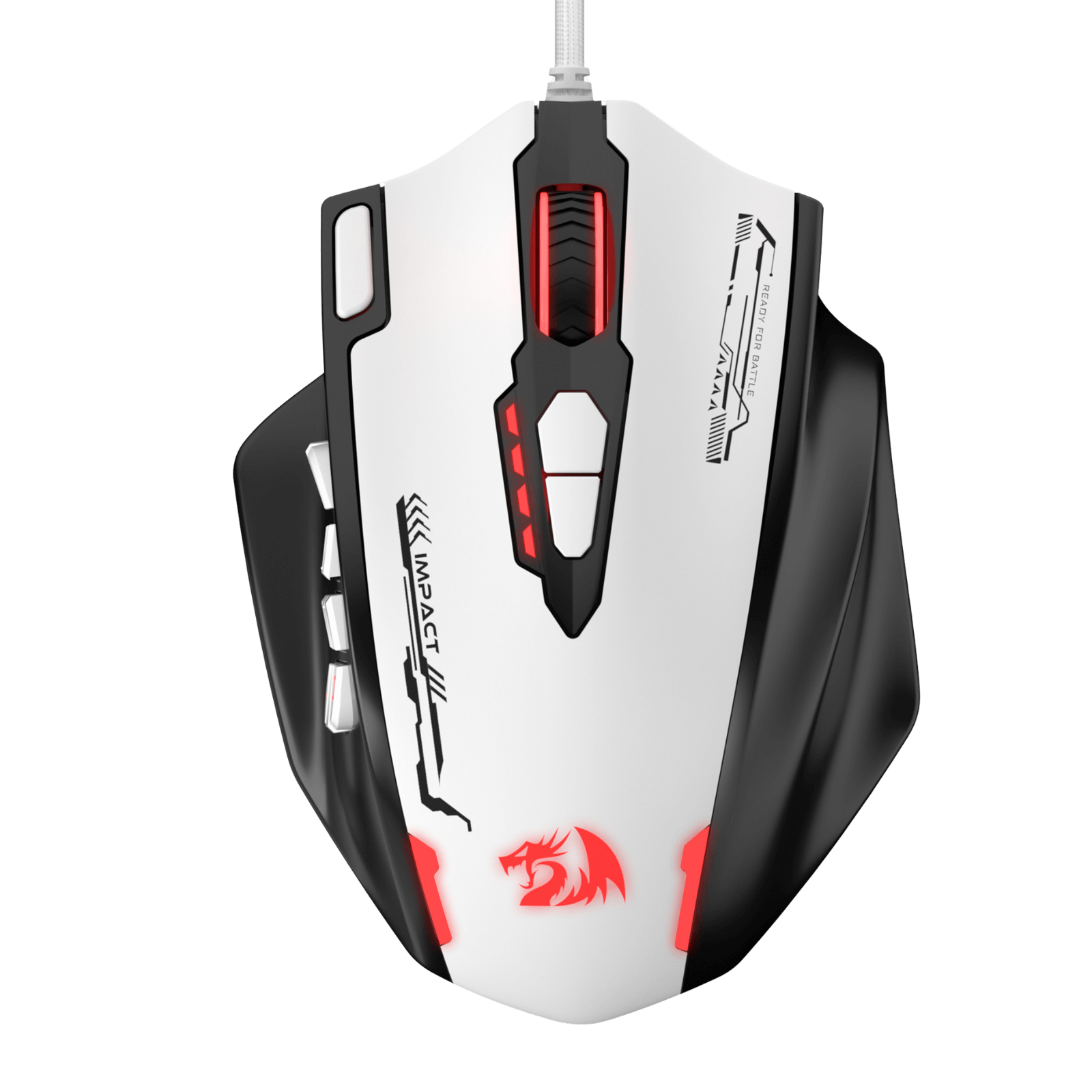 Redragon M908 Impact RGB LED MMO Gaming Mouse with 12 Side Buttons, Optical Wired Ergonomic Mouse with Max 24,000DPI, High Precision, 18 Programmable Macro Shortcuts, Comfort Grip