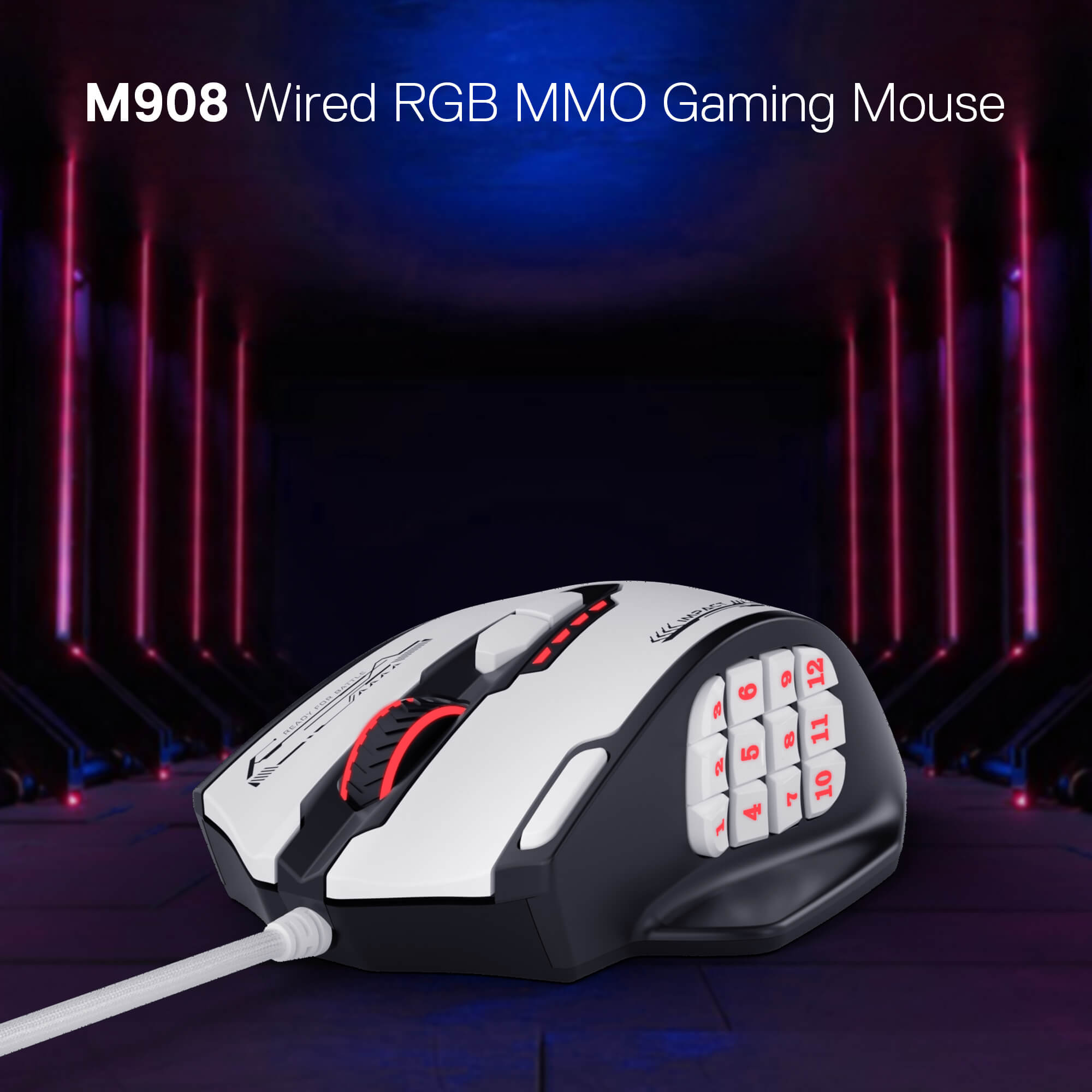 Redragon IMPACT M908 SE RGB MMO Gaming Mouse with 18 Programmable