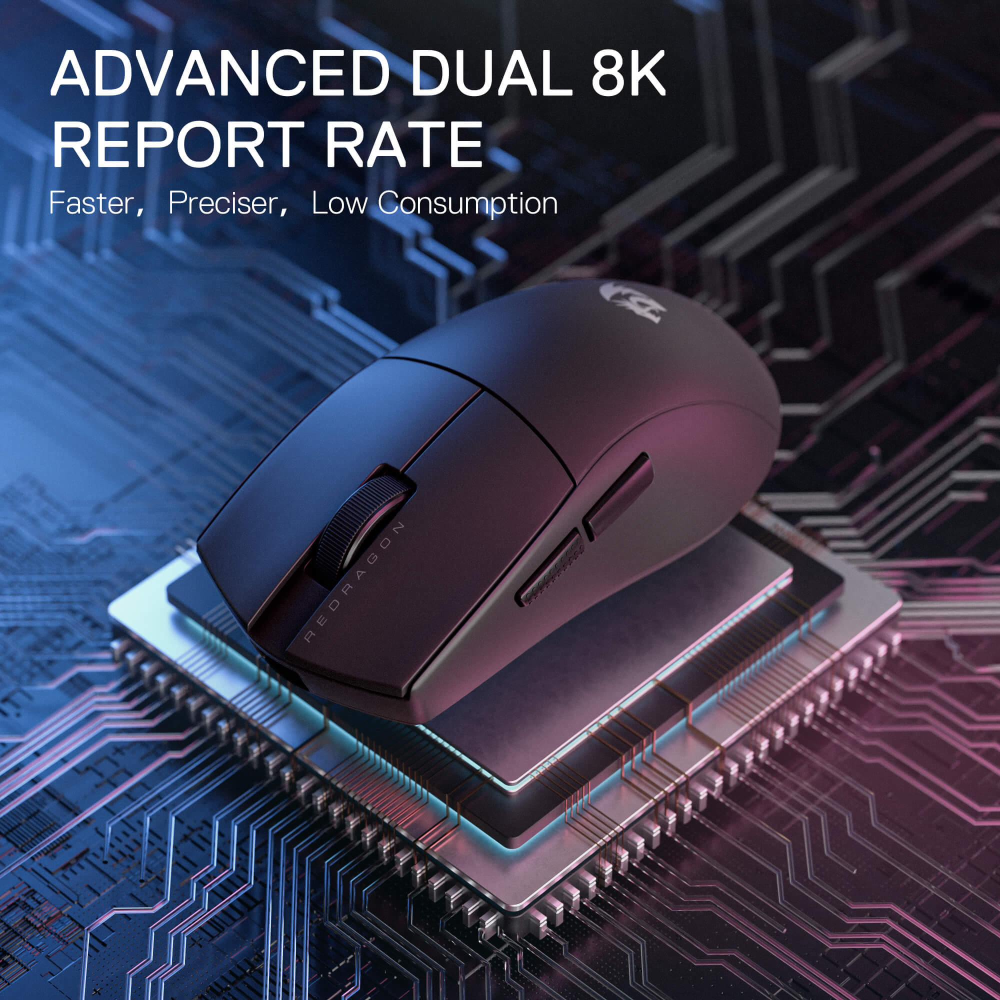 Redragon K1NG M916 ULT 8K Hz 3-Mode Wireless Gaming Mouse