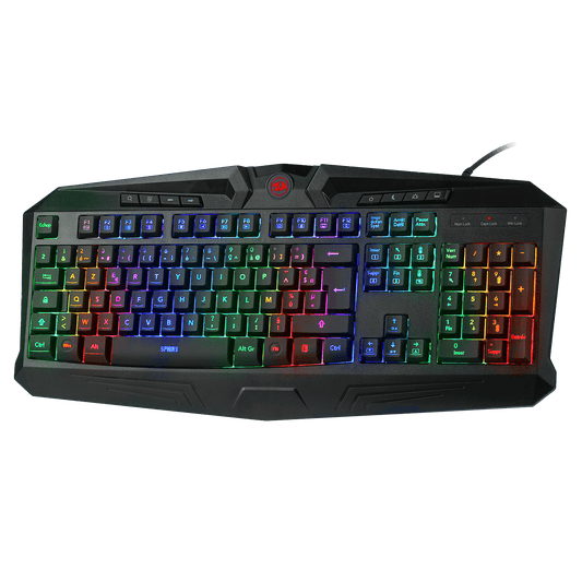 Redragon K503 AZERTY Wired Gaming Keyboard, RGB LED Backlight, Multimedia Keys, Silent Membrane Keyboard with Wrist Rest for Windows PC (Black)