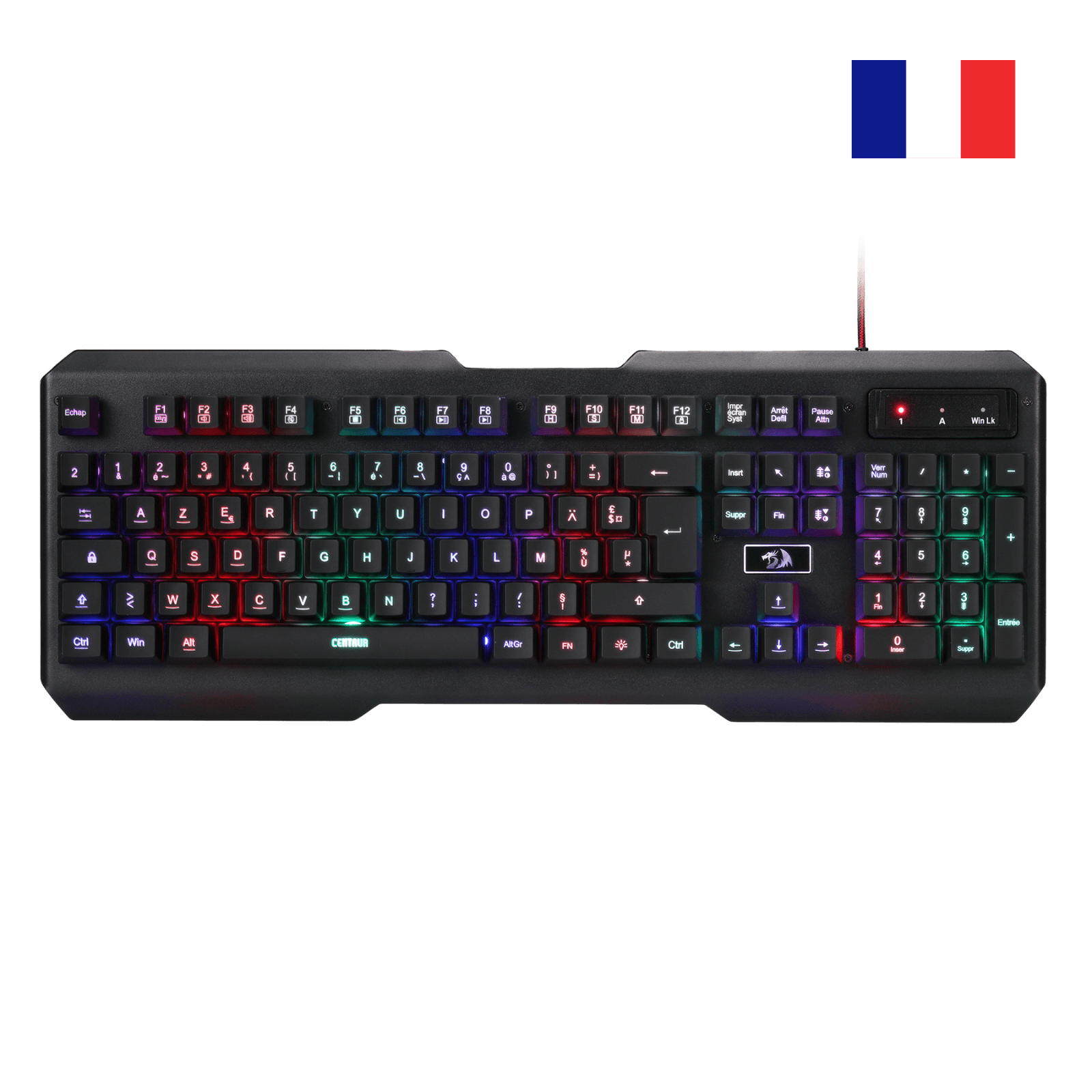 Redragon K506 AZERTY FR Clavier Gaming Membrane LED Silencieux
