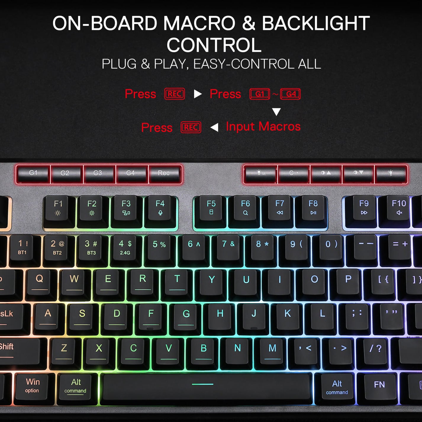 K633CGO-RGB Ryze Tastiera da gioco meccanica compatta a 68 tasti Layout