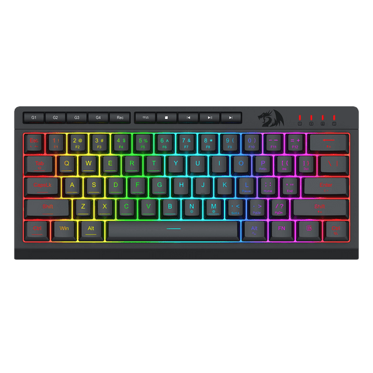 Redragon K522 60% RGB Membrane Gaming Keyboard, Compact 61 Keys Linear Mechanical-Feel Switch Keyboard w/ 4 Extra On-Board Macro Keys & Media Control Keys