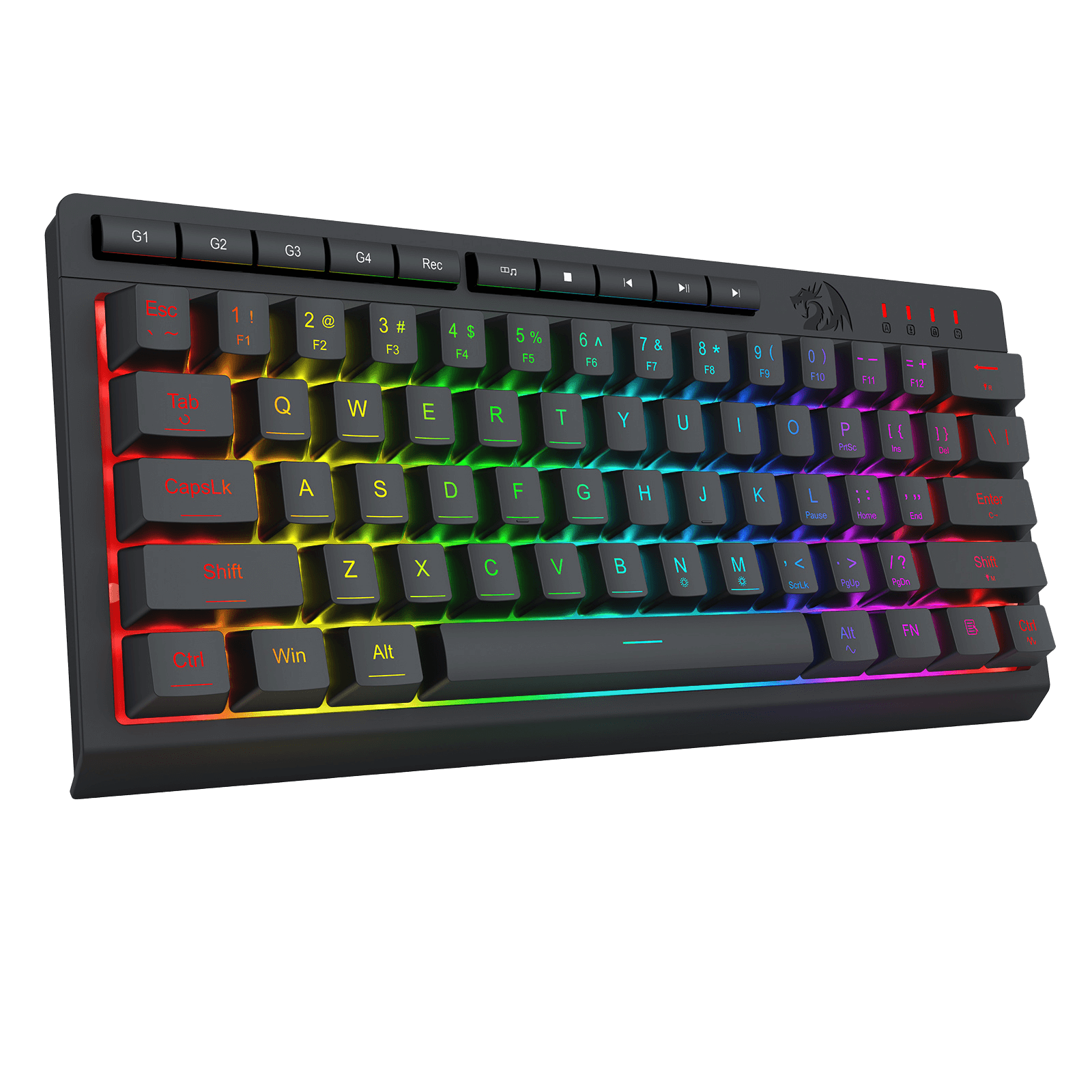Redragon K522 60% RGB Membrane Gaming Keyboard, Compact 61 Keys Linear Mechanical-Feel Switch Keyboard w/ 4 Extra On-Board Macro Keys & Media Control Keys