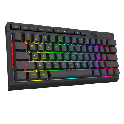 Redragon K522 60% RGB Membrane Gaming Keyboard, Compact 61 Keys Linear Mechanical-Feel Switch Keyboard w/ 4 Extra On-Board Macro Keys & Media Control Keys