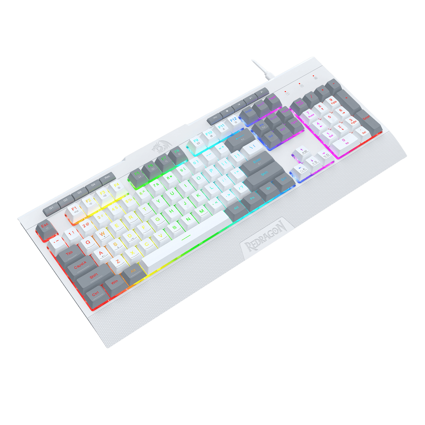 Redragon K525 RGB Backlit Membrane Gaming Keyboard with Multimedia Keys, Linear Mechanical-Feel Switch, 4 Extra On-Board Macro Keys, Dedicated Media Control, Detachable Wrist Rest