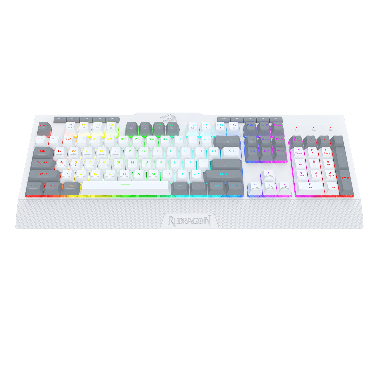 Redragon K525 RGB Backlit Membrane Gaming Keyboard with Multimedia Keys, Linear Mechanical-Feel Switch, 4 Extra On-Board Macro Keys, Dedicated Media Control, Detachable Wrist Rest