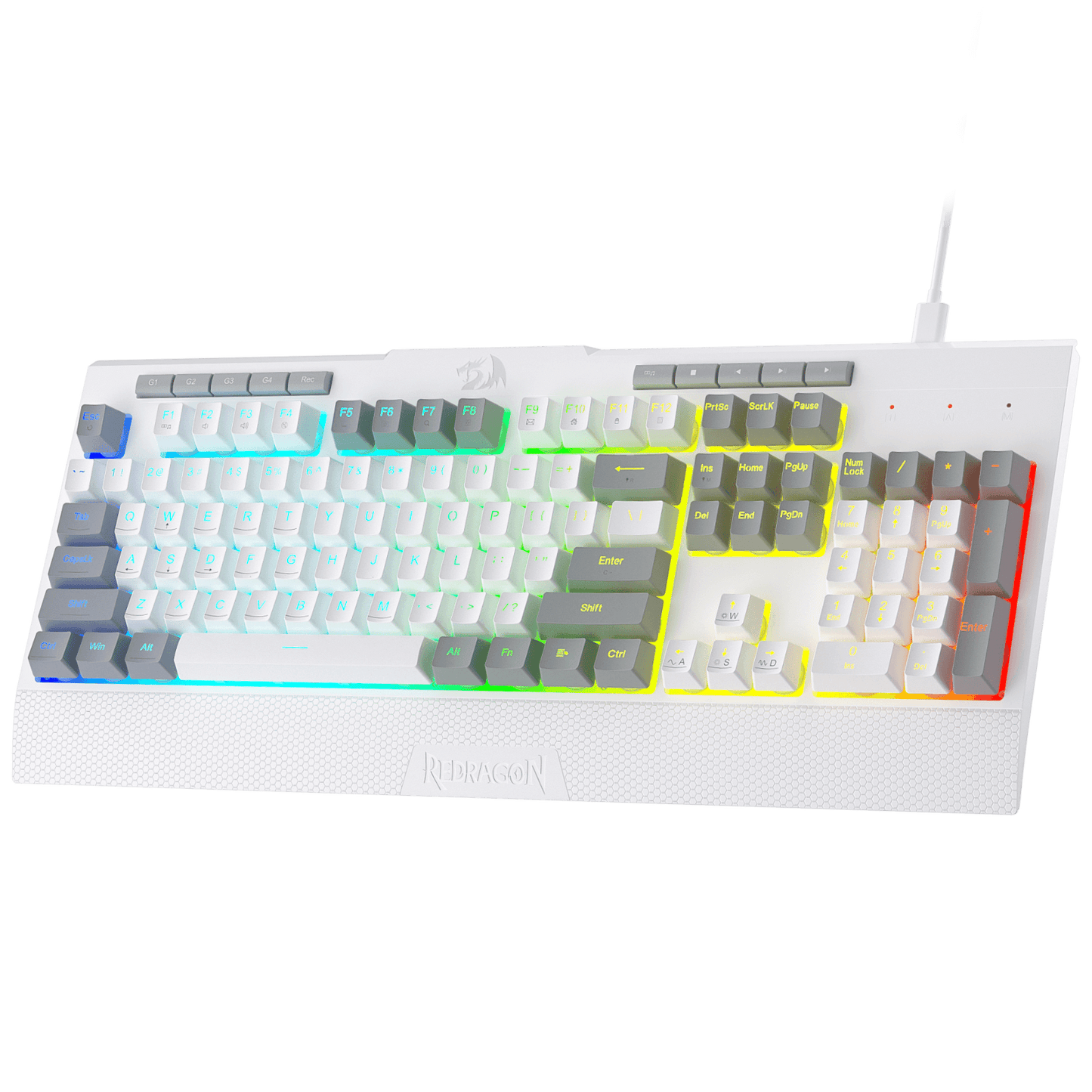 Redragon K525 RGB Backlit Membrane Gaming Keyboard with Multimedia Keys, Linear Mechanical-Feel Switch, 4 Extra On-Board Macro Keys, Dedicated Media Control, Detachable Wrist Rest | show